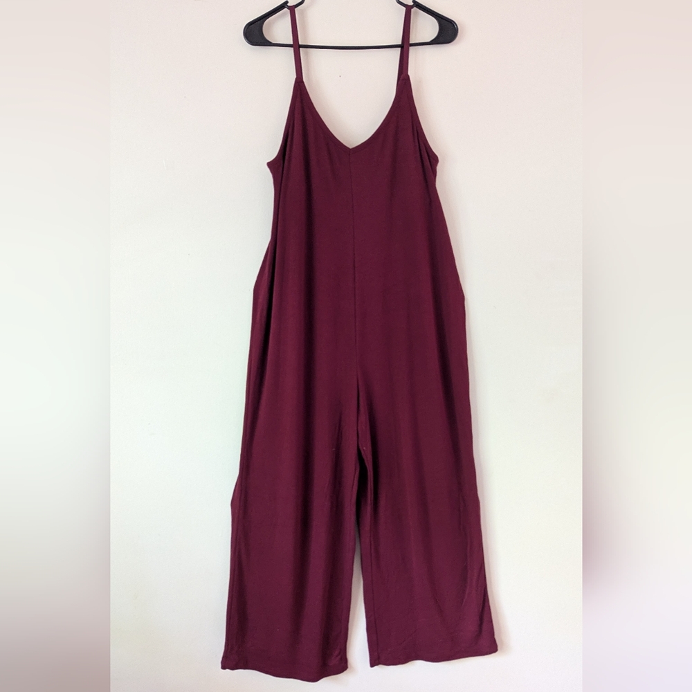 Old Navy Maternity Maroon Knit Sleeper Jumpsuit